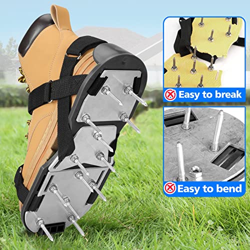 DenForste Lawn Aerator Shoes for Grass - Pre-Assembled Grass Aerator Shoes for Lawn - Soil Yard Aerator Tool for Aerating Patio Garden, Black - Image 3