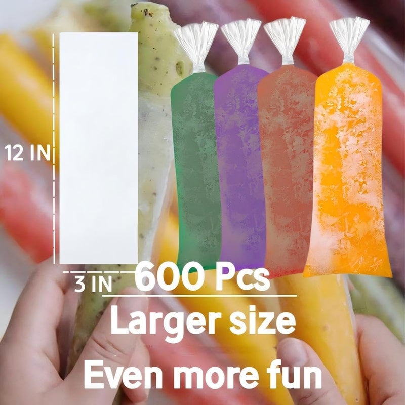Eitonbu 600 pcs business pack 3”x12” Ice Popsicle Mold Bags mexican Style bolis/bags to make Vikingos/marcianos/Bolis de Hielo/charamuscas/Hielitos - Image 2
