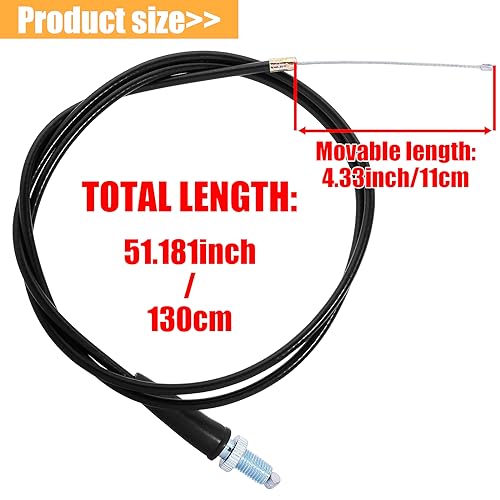 QAZAKY 50inch Throttle Cable Compatible with Mini Baja Mb165 196cc 5.5hp Mb200 200cc 6.5hp Coleman CT200U Motovox MBX10 MBX11 MBX12 79cc 79.5cc 2.5HP Pit Mini Doodlebug Bike - Image 3