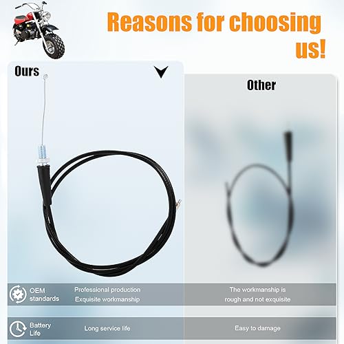 QAZAKY 50inch Throttle Cable Compatible with Mini Baja Mb165 196cc 5.5hp Mb200 200cc 6.5hp Coleman CT200U Motovox MBX10 MBX11 MBX12 79cc 79.5cc 2.5HP Pit Mini Doodlebug Bike - Image 5