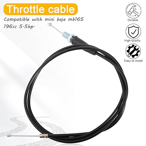 QAZAKY 50inch Throttle Cable Compatible with Mini Baja Mb165 196cc 5.5hp Mb200 200cc 6.5hp Coleman CT200U Motovox MBX10 MBX11 MBX12 79cc 79.5cc 2.5HP Pit Mini Doodlebug Bike - Image 4