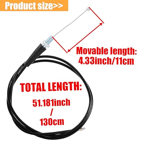QAZAKY 50inch Throttle Cable Compatible with Mini Baja Mb165 196cc 5.5hp Mb200 200cc 6.5hp Coleman CT200U Motovox MBX10 MBX11 MBX12 79cc 79.5cc 2.5HP Pit Mini Doodlebug Bike - Image 2
