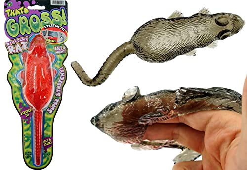 JARU Sticky Stretchy Rubber Rat Toy 1 Pack Fake Rat Toys for Kids Halloween Pranks Party Favors Decorations Gag Gifts Squishy Sticky Fidget Toys 0531 - Image 1