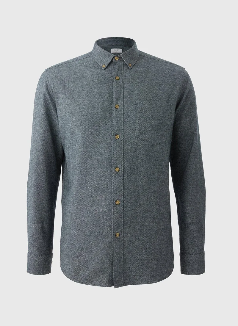 Matalan Blue Grindle Plain Shirt