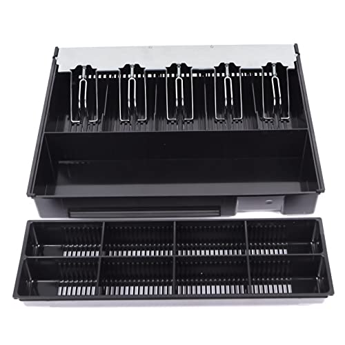 GOBBLER Cash Tray 5 Bill / 8 Coin, Durable ABS Cash Money Organiser with Stainless Steel Metal Clips - Cash Tray 415 (Black) - Image 4