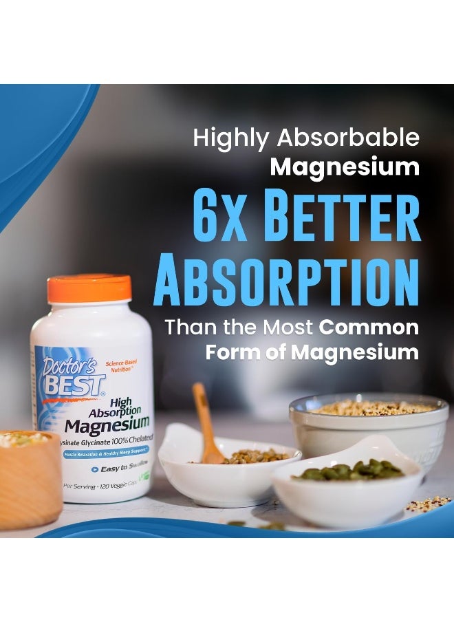Doctor's BEST Doctor's Best High Absorption Magnesium Lysinate Glycinate, Easy to Swallow, 120 Ct  - Image 5