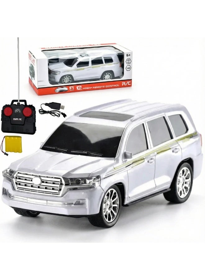 REZZOSS Remote Control Land Cruiser Car Toy for Kids – 1:16 Scale RC SUV Vehicle with LED Headlights | High Speed Electric Off-Road Jeep Model | Realistic White 4x4 Simulation Crawler | Best Birthday Gift for Boys & Girls 5+ - Image 1