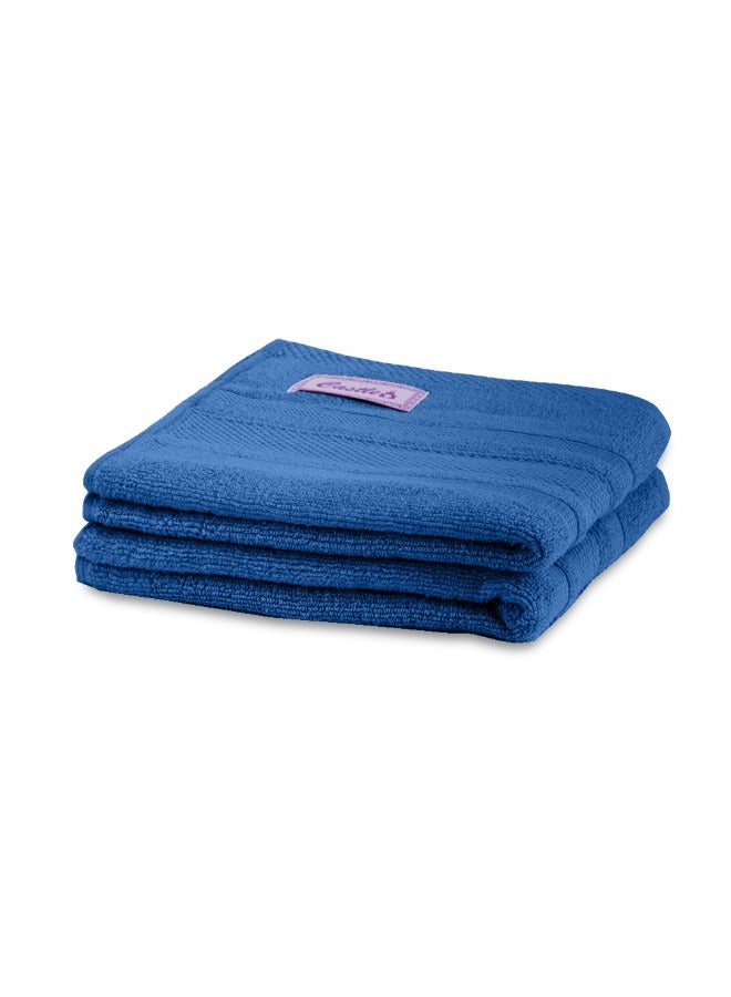 BYFT Home Castle (Blue) Premium Cotton Hand Towel (50 X 90 Cm-Set Of 2) Highly Absorbent, High Quality Bath Linen With Diamond Dobby 550 Gsm - Image 4