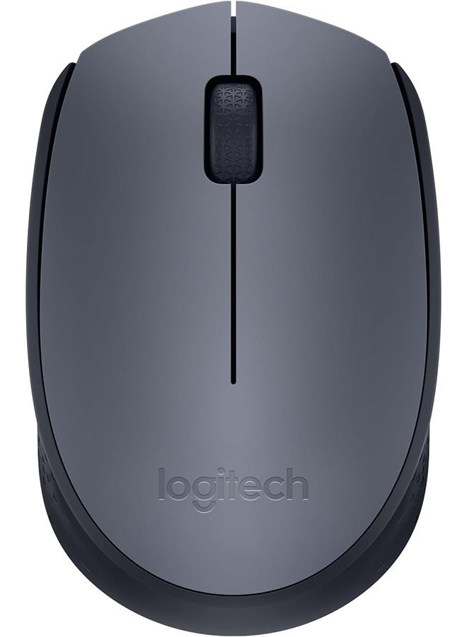 Logitech M170 Wireless mouse, 2.4GHz wireless, with USB mini receiver, optical tracking, suitable for PC/Mac laptops - compatible with both hands - gray/black - Image 1