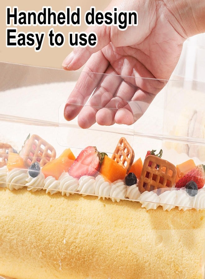 STARVAST 20PCS 11 Inch Clear Roll Cake Gable Boxes with Handle & Oil-Resistant Boards, Long Transparent Pastry Containers for Swiss Rolls, Bread, Cookies (11”x 4.3”x 4”) - Image 4