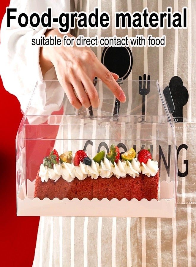STARVAST 20PCS 11 Inch Clear Roll Cake Gable Boxes with Handle & Oil-Resistant Boards, Long Transparent Pastry Containers for Swiss Rolls, Bread, Cookies (11”x 4.3”x 4”) - Image 3