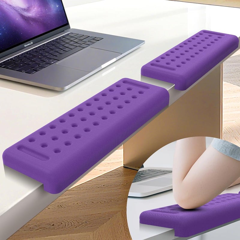 Retuhapy L-Shaped Desk Edge Cushion, 2 PCS Elbow Rest for Desk with Ergonomic Support, Memory Foam Elbow Pad & Arm Rest for Palm, Wrist & Forearm, Non-Slip & Separate Design, Office & Home, Purple - Image 1