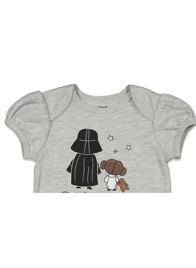 STAR WARS Darth Vader Short Sleeve Bodysuit, Gray, 3-6 Months - Image 3