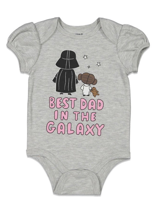 STAR WARS Darth Vader Short Sleeve Bodysuit, Gray, 3-6 Months - Image 1