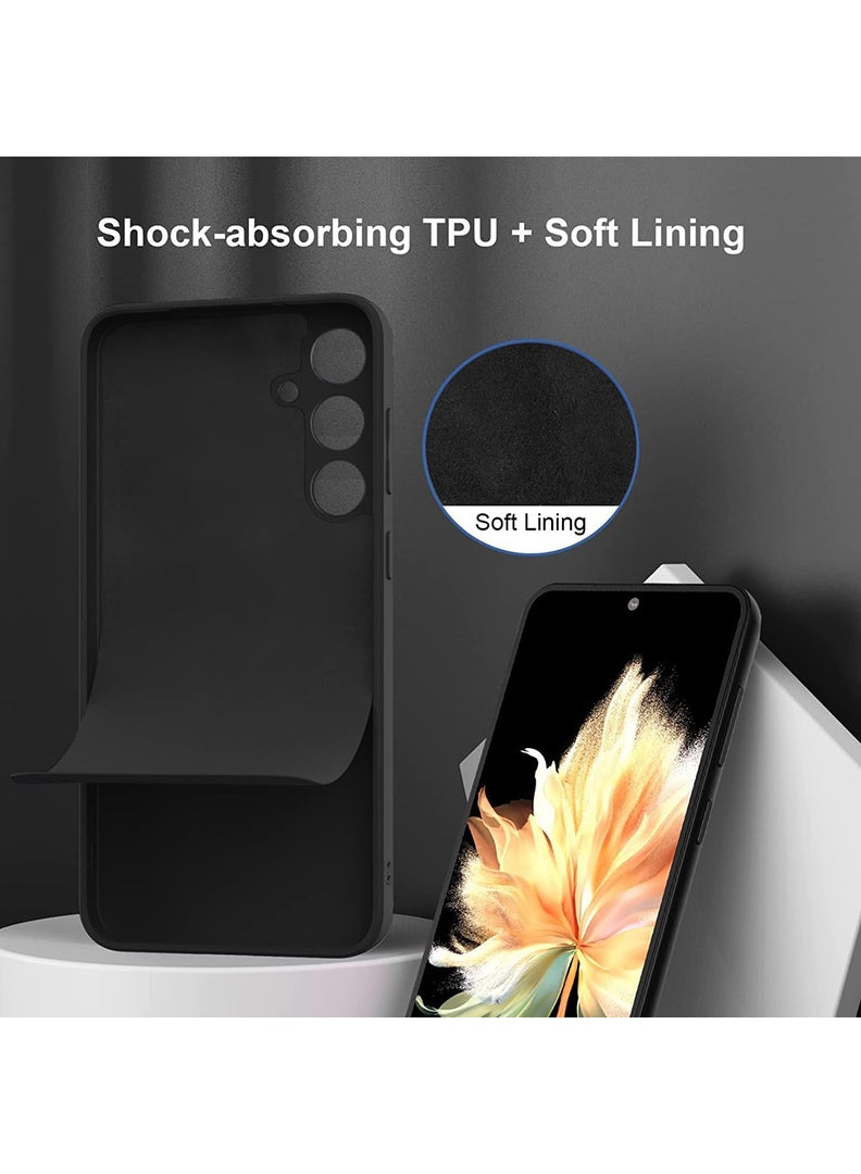 Theodor Protective Slim Fit Case Liquid Silicone Cover with Full Body Protection Anti-Scratch Shockproof Case For Samsung Galaxy S24 (Black) - peace - Image 4