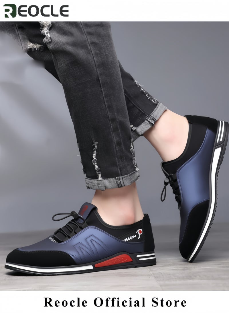 ريوكل أحذية رجالية عصرية أحذية كاجوال للرجال بنمط بريطاني بسيط ونعال ناعمة أحذية رياضية برباط تهوية وقاعدة مقاومة للانزلاق أحذية تنس رجالية - Image 5