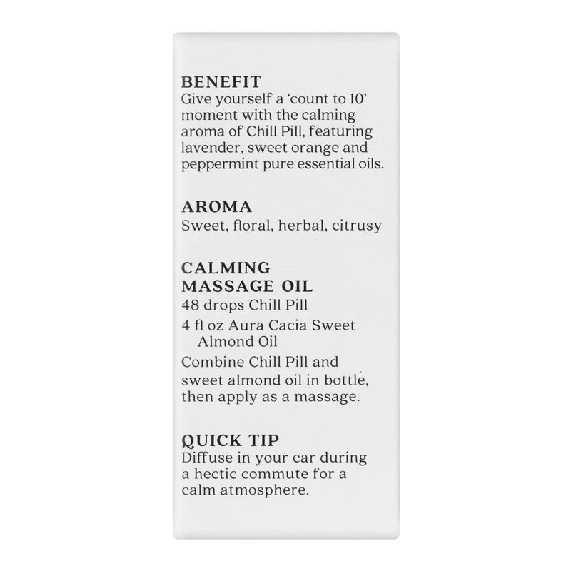 Aura Cacia Aura Cacia Chill Pill Essential Oil, 0.5 Ounce, Lavender, Peppermint, Sweet Orange, Basil, Chamomile and Patchouli - Image 4
