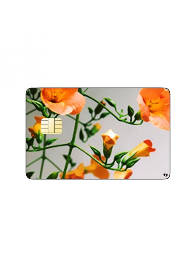 RKN PRINTED BANK CARD STICKER Beautiful Orange Flowers Drawing - Image 2