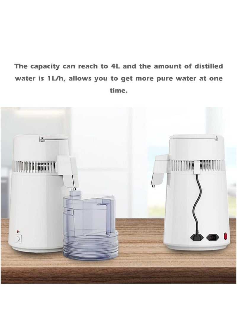 4L Large Capacity Laboratory Household Distilled Water Machine Stainless Steel Pure Water Distiller Beautys Salon Hydrolat Machine Pure Water Machine 750W - Image 5