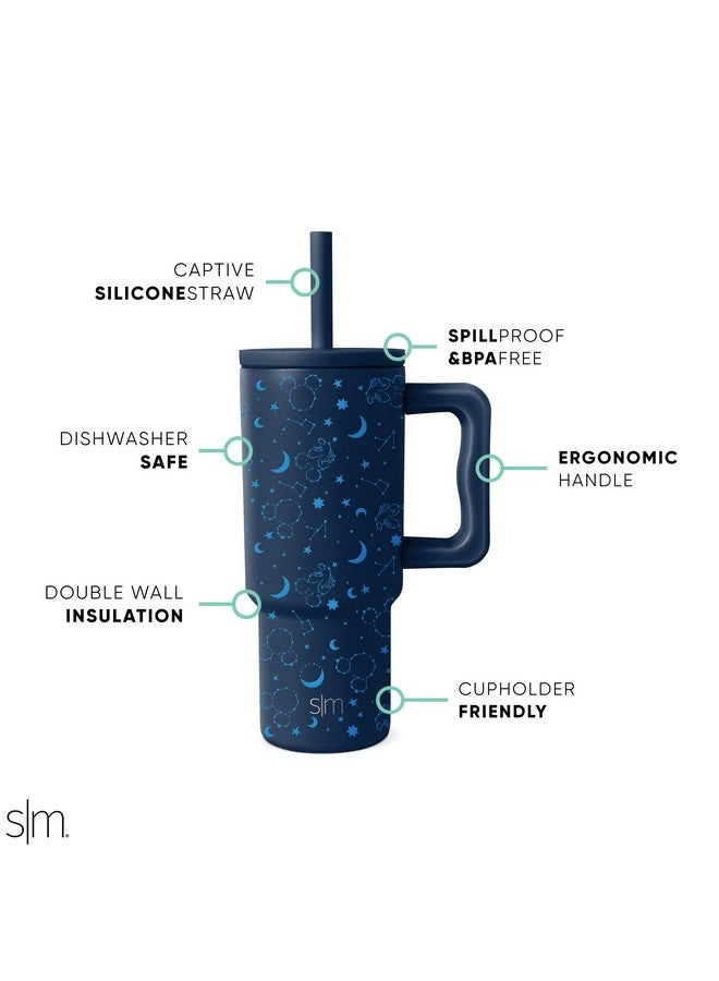 Simple Modern Simple Modern Disney Kids 24 oz Tumbler with Handle and Silicone Straw Lid | Spill Proof Leak Resistant | Reusable Stainless Steel Bottle | Kids Boys | Trek Collection | Mickey Mouse Constellations - Image 2