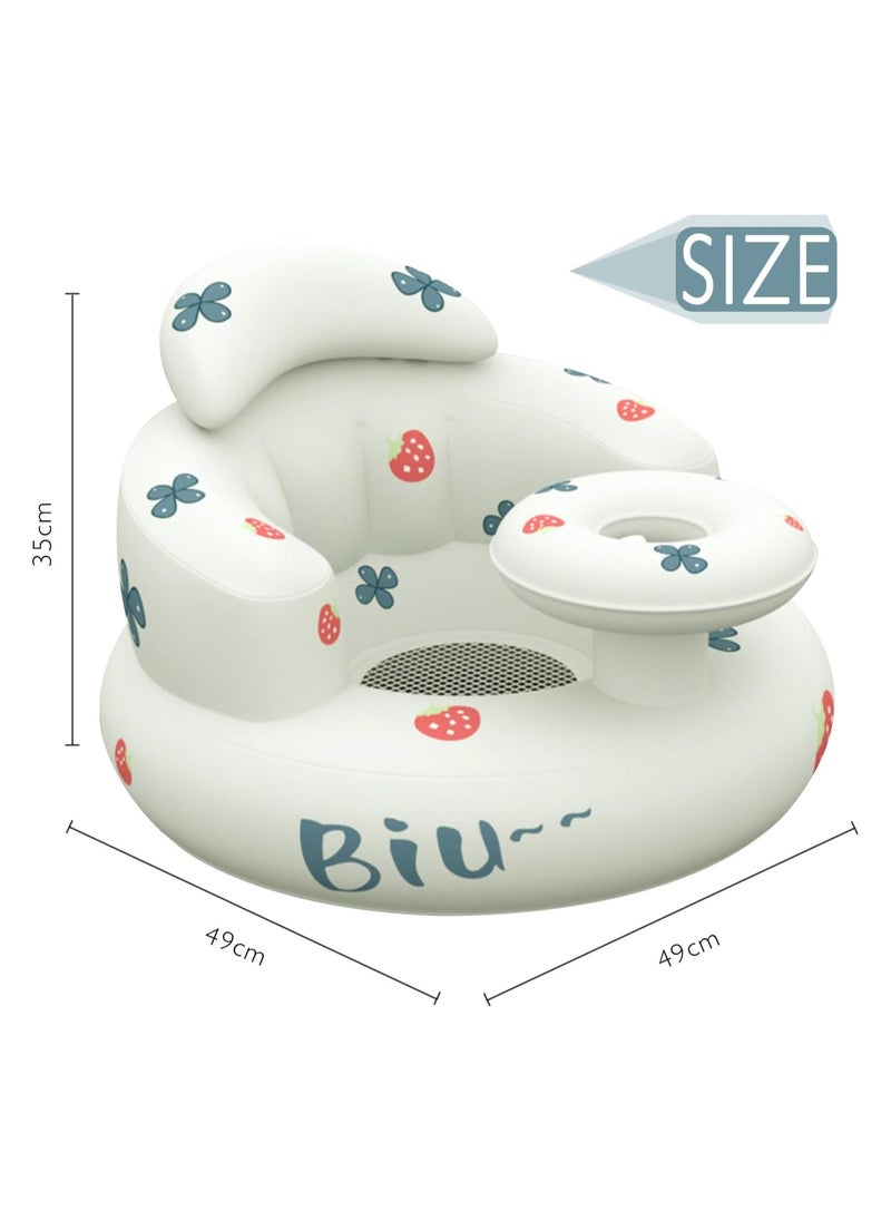 bbet Baby Inflatable Seat for Babies 3-36 Months, Built-in Air Pump, Baby Support Seat Summer Toddler Chair for Sitting Up, Baby Shower Chair Floor Seater, Infant Back Support Sofa for Babies 3-36 Months, Built-in Air Pump, Baby Support Seat Summer Toddler Chair for Sitting Up, Baby Shower Chair Floor Seater, Infant Back Support Sofa  - Image 4