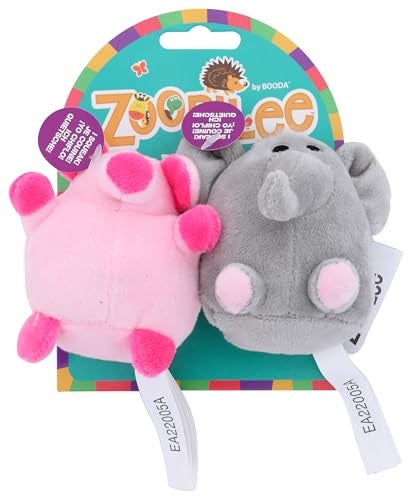 Doskocil ZOOBILEE 32023 Mini Elephant Pig Dog Toy 2 Pack - Image 1