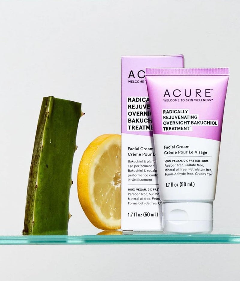 Acure Radically Rejuvenating Bakuchiol Facial Cream - Plant Squalane Retinol Alternative for Overnight Skin Treatment- Vegan Plant-Based Extract - Helps Reduce Appearance of Fine Lines, 1.7 fl oz - Image 2