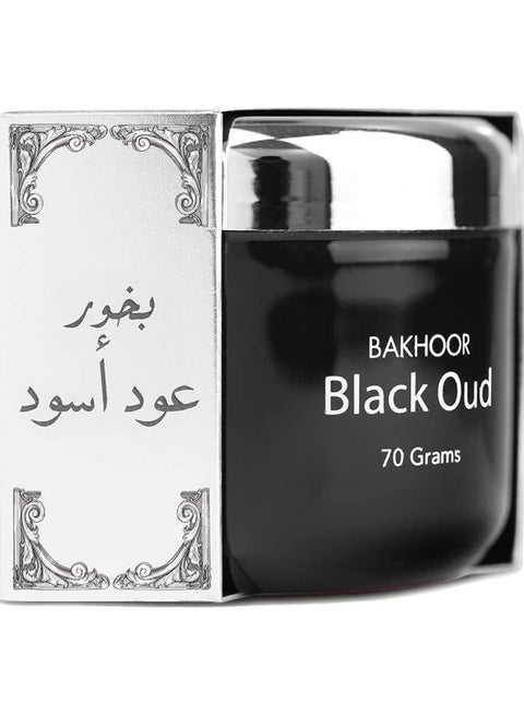 عود حميدي الأسود 100% بخور شرقي نقي، بخور عربي، معطرات منزلية، يستخدم مع المبخرة أو الفحم، يمنحك شعورًا بالاسترخاء، منعش، يمكن استخدامه في كل مكان أسود/فضي 70 جرام