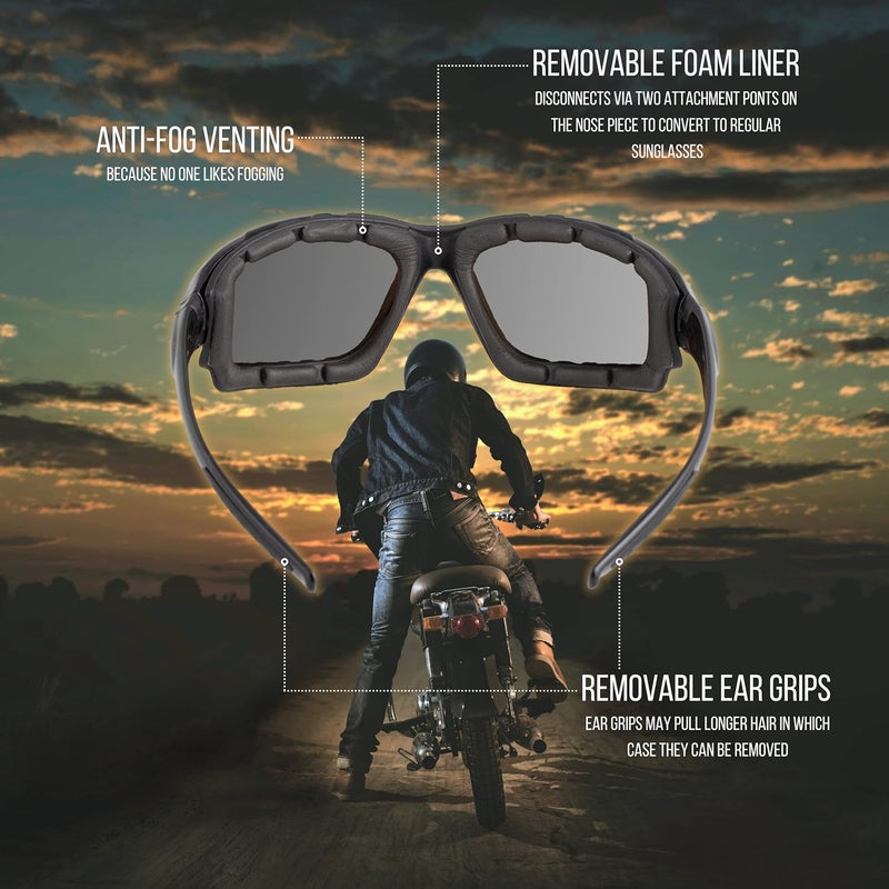 WYND Blocker Motorcycle Riding Glasses Extreme Sports Wrap Sunglasses - Image 2
