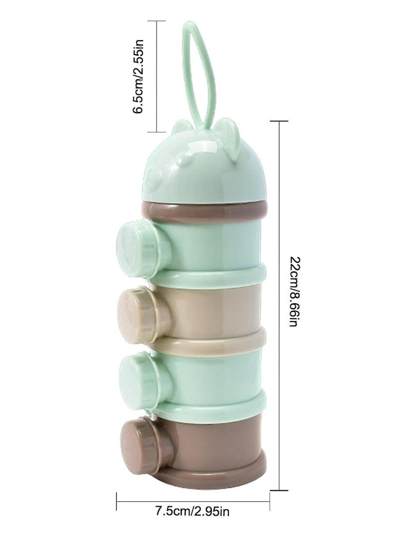 Oasisgalore Green 3-Compartment Non-Spill Baby Formula Dispenser, Stackable Travel Storage for Feeding.  - Image 2
