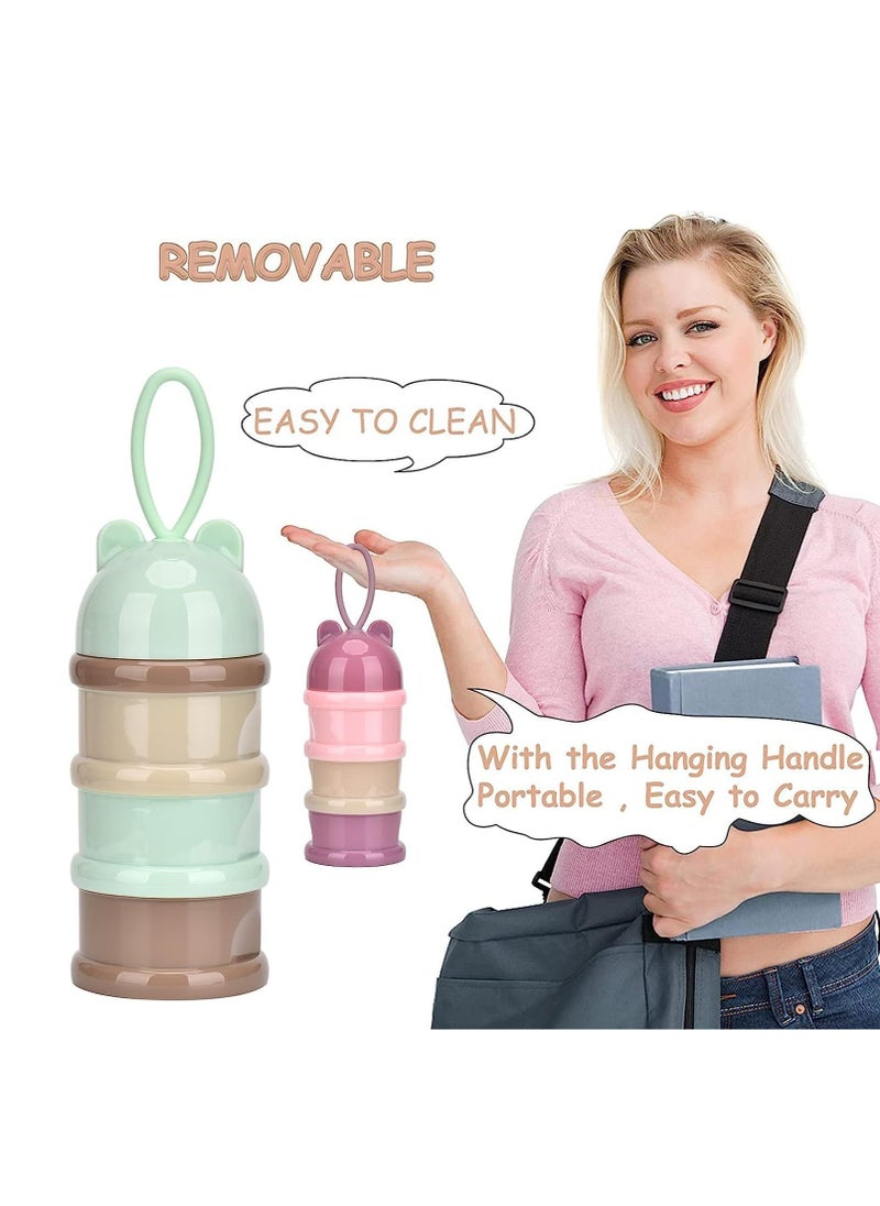 Oasisgalore Green 3-Compartment Non-Spill Baby Formula Dispenser, Stackable Travel Storage for Feeding.  - Image 4