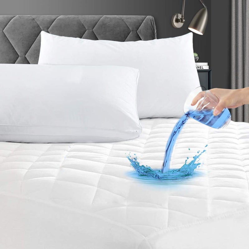 GRT Cali King Waterproof Mattress Pad 100 Waterproof Quilted Fitted Mattress Protector Noiseless Hollow Cotton Mattress Cover Fitted 826 Deep Dust Proof