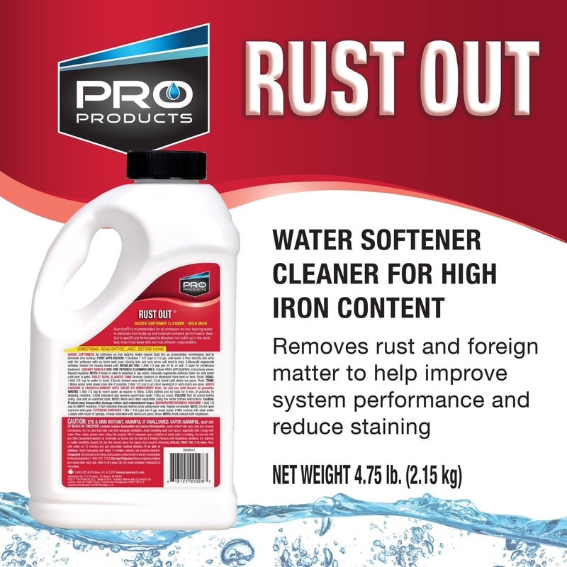 Pro Products Rust Out RO05B Water Softener Cleaner And Iron Remover, 4.75 lb. Bottle, 5 Pack - Image 2