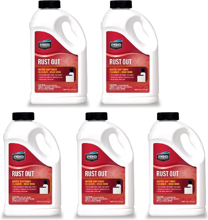 Pro Products Rust Out RO05B Water Softener Cleaner And Iron Remover, 4.75 lb. Bottle, 5 Pack - Image 1