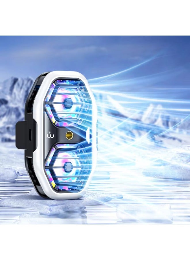 Mobile Phone Cooler for Gaming, Cell Phone Cooling Fan for iPhone Samsung Moto, Mobile Phone Cooler for Games and Movies, LED Temperature Display - Image 2