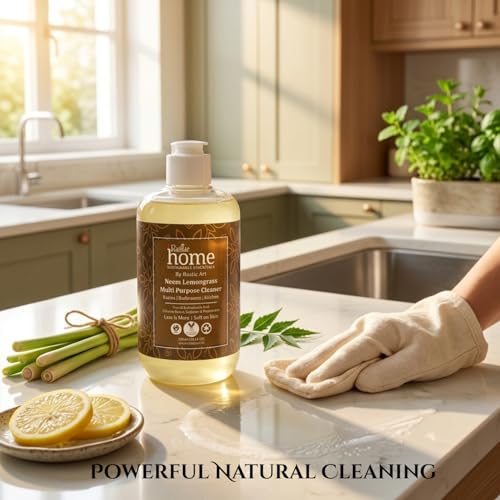 Rustic Art Rustic Home Neem Lemongrass Multipurpose Cleaner | All Purpose Cleaner Power | Hard Stain & Grease Remover | Kitchen, Bathroom, Floor Safe | 300 ml - Image 3