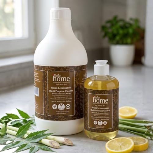 Rustic Art Rustic Home Neem Lemongrass Multipurpose Cleaner | All Purpose Cleaner Power | Hard Stain & Grease Remover | Kitchen, Bathroom, Floor Safe | 300 ml - Image 4