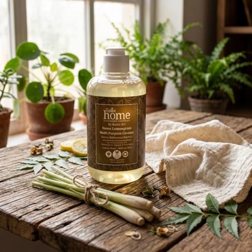 Rustic Art Rustic Home Neem Lemongrass Multipurpose Cleaner | All Purpose Cleaner Power | Hard Stain & Grease Remover | Kitchen, Bathroom, Floor Safe | 300 ml - Image 2
