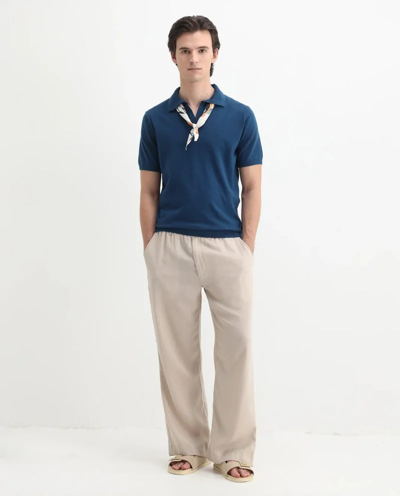 Rare Rabbit Men's Flat Knit Jacquard Collar Polo