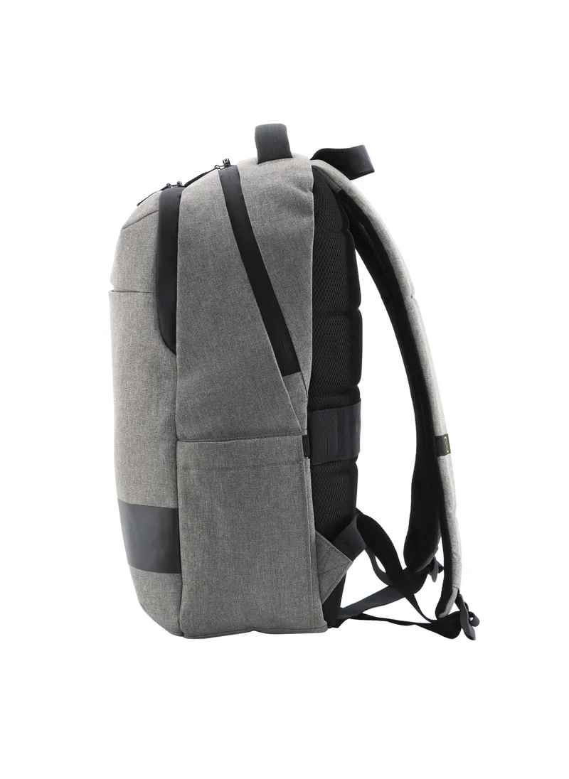 ناشيونال چيوغرافيك National Geographic Shadow RPET Backpack Grey, Durable Water Resistant Multi Compartments, RFID Pocket, Ample Storage Padded Computer Bag For Travel Business Office Men Women School University