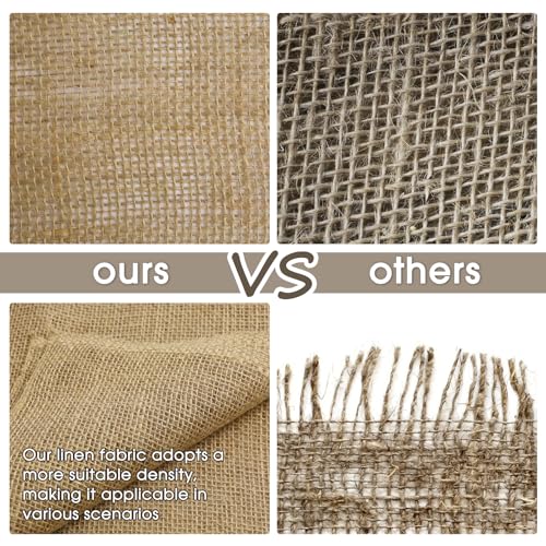 UBCGOTT Burlap Fabric - Garden Burlap Fabric Roll Natural Jute Outdoor Fabric Burlap Weed Barrier Trees Trunk Wrap for Crafts Farmhouse Gardening Table Decor for Crafts (19.7" x 5 Feet) - Image 3