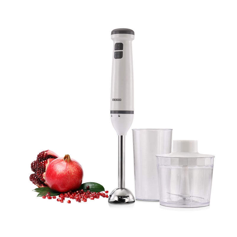 Usha 400 W Handblender (White) with Chopper bowl and beaker Silent Operation with Food Grade Blades, 2 Years Warranty - Image 2