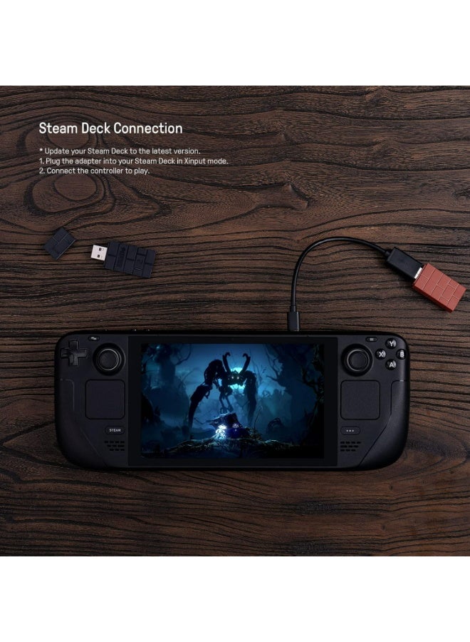 8بت دو محول USB لاسلكي 8BitDo 2 لجهاز Switch/Switch 2، وأجهزة الكمبيوتر التي تعمل بنظام Windows، وأجهزة Mac، وRaspberry Pi، متوافق مع وحدة تحكم Xbox Series X وS، ووحدة تحكم Xbox One Bluetooth، وSwitch Pro، ووحدة تحكم PS5 (بني) - Image 3