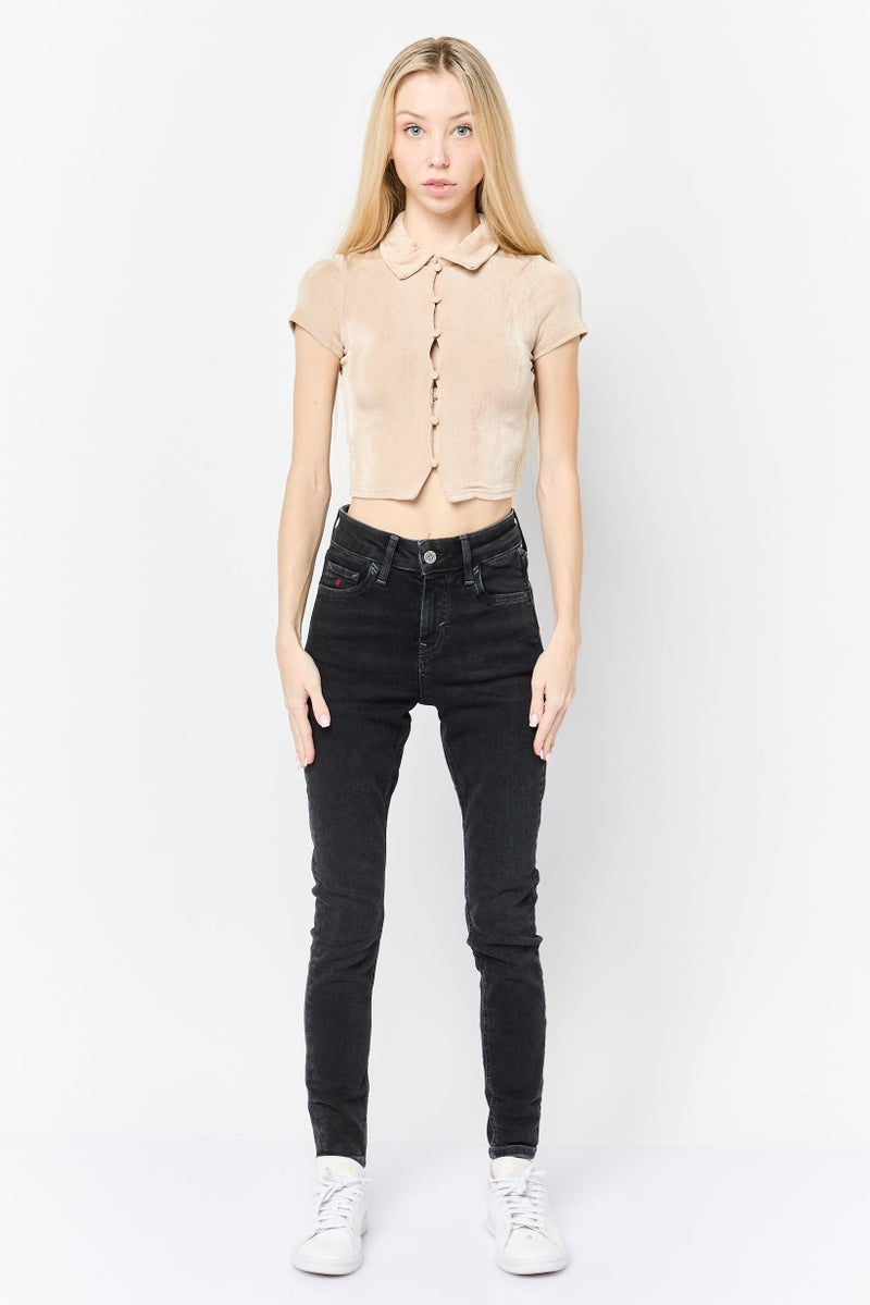 ESPRIT جينز نسائي ضيق مغسول قابل للتمدد، أسود - Image 3