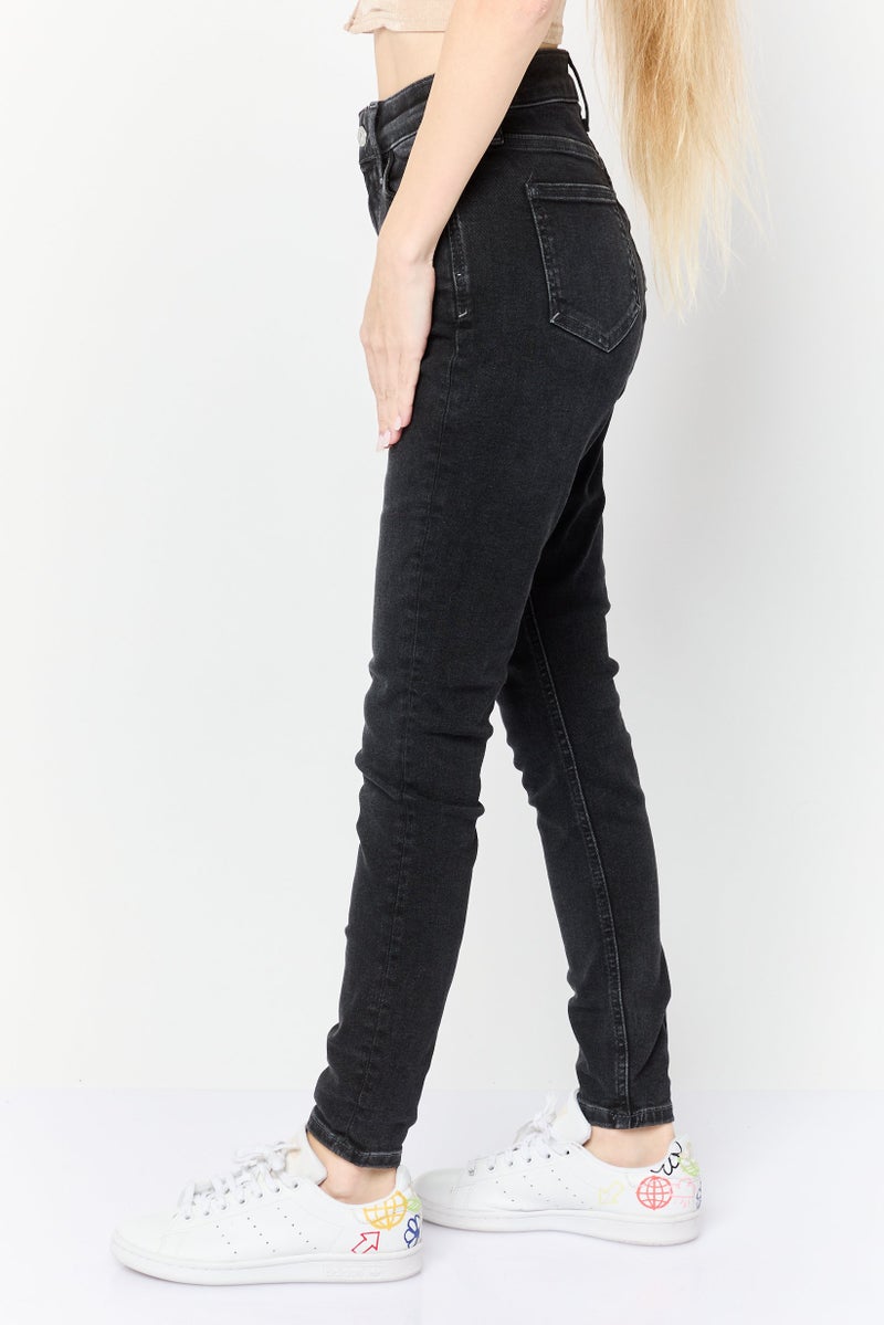 ESPRIT Women Skinny Fit Washed Stretchable Jeans, Black - Image 2