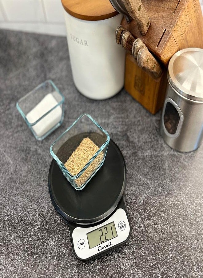 Escali Telero Digital Food Scale, Multi-Functional Kitchen Scale, Precise Weight Measuring and Portion Control, 7.62 x 6.1 x 1.28 inches, Black (T136) - Image 3