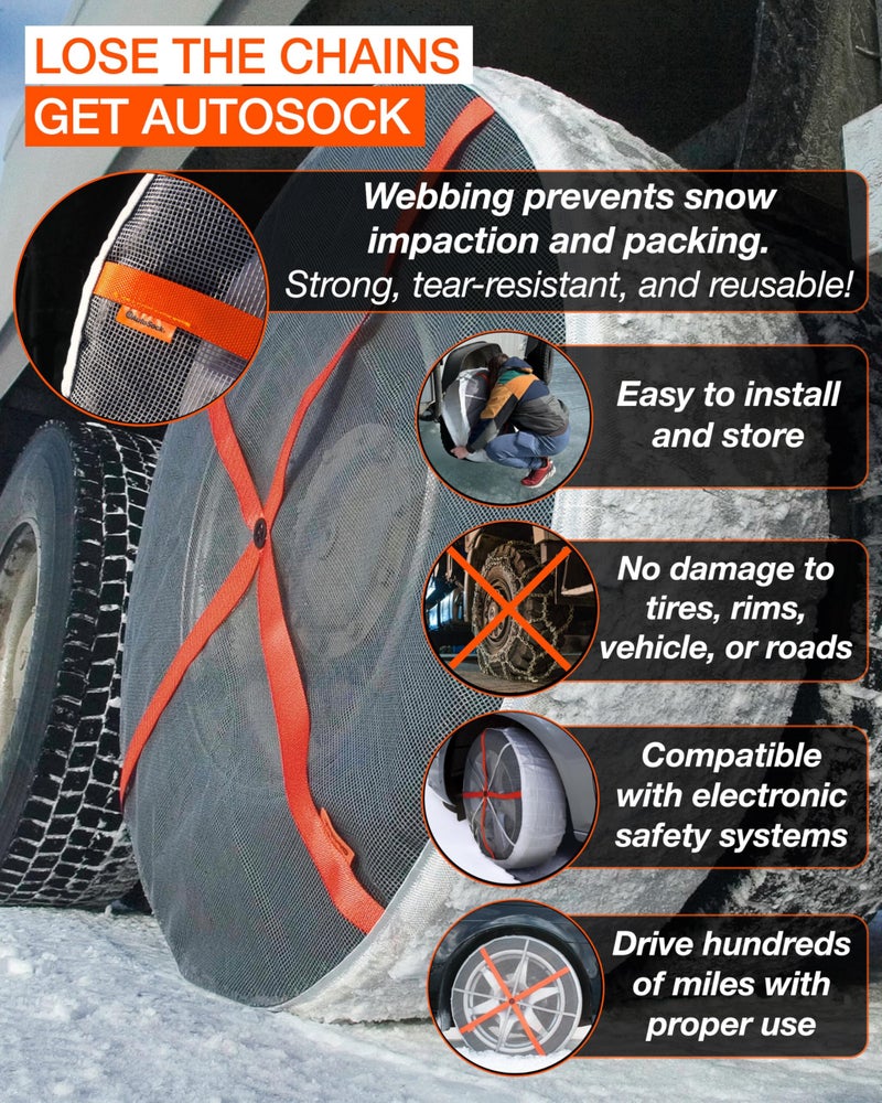 AutoSock for Commercial Vehicles and Trucks AL84, Snow Socks for Tires, Pack of 2 - Image 2