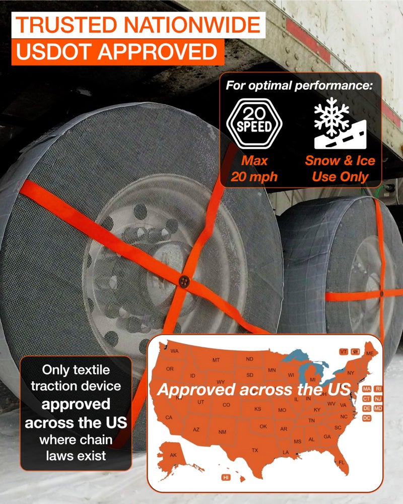 AutoSock for Commercial Vehicles and Trucks AL84, Snow Socks for Tires, Pack of 2 - Image 3