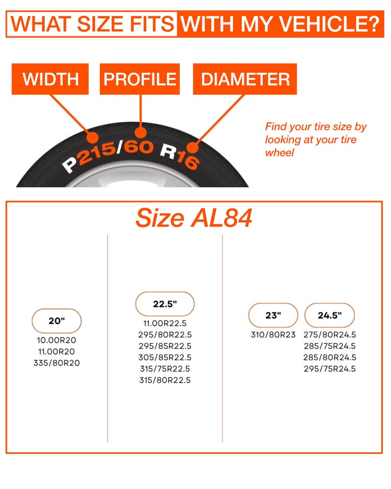 AutoSock for Commercial Vehicles and Trucks AL84, Snow Socks for Tires, Pack of 2 - Image 4