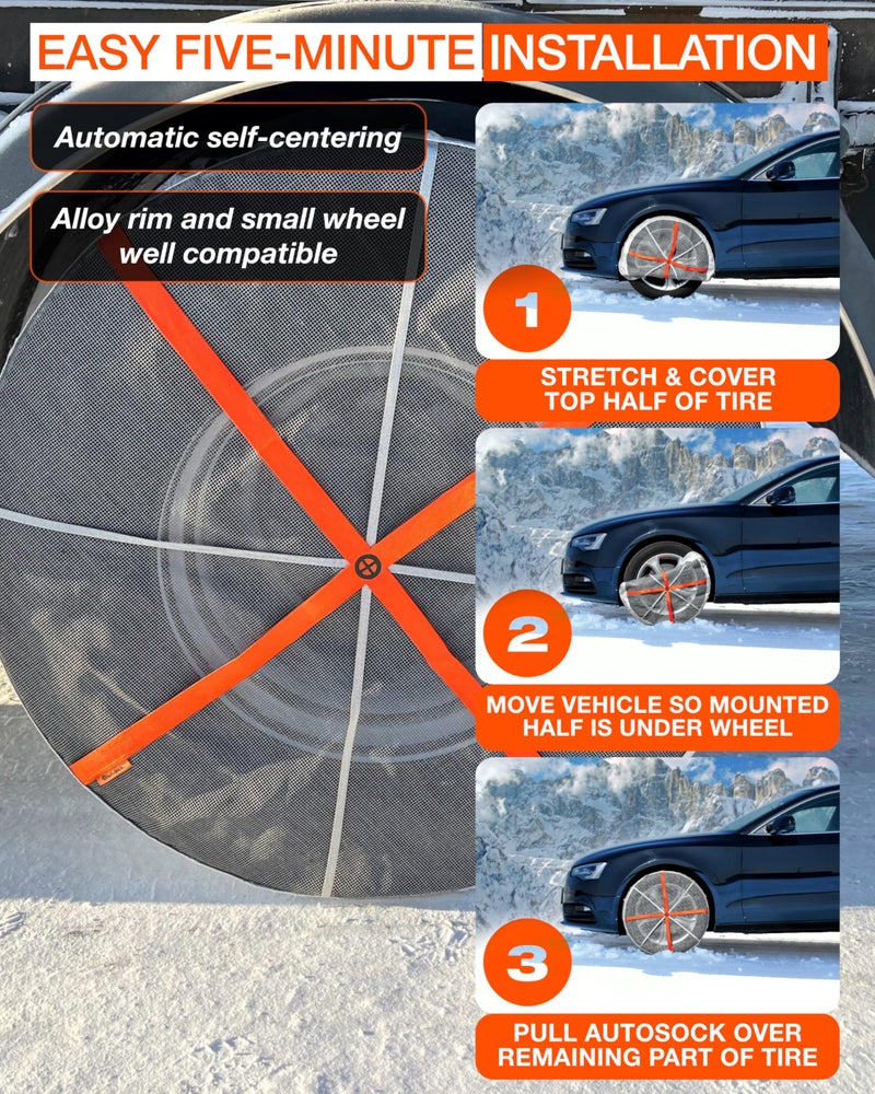 AutoSock for Commercial Vehicles and Trucks AL84, Snow Socks for Tires, Pack of 2 - Image 5
